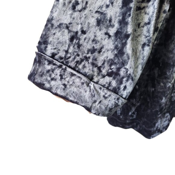 Supplies Crushed Velvet Blue 3/4 Sleeve Top XL - Picture 5 of 9